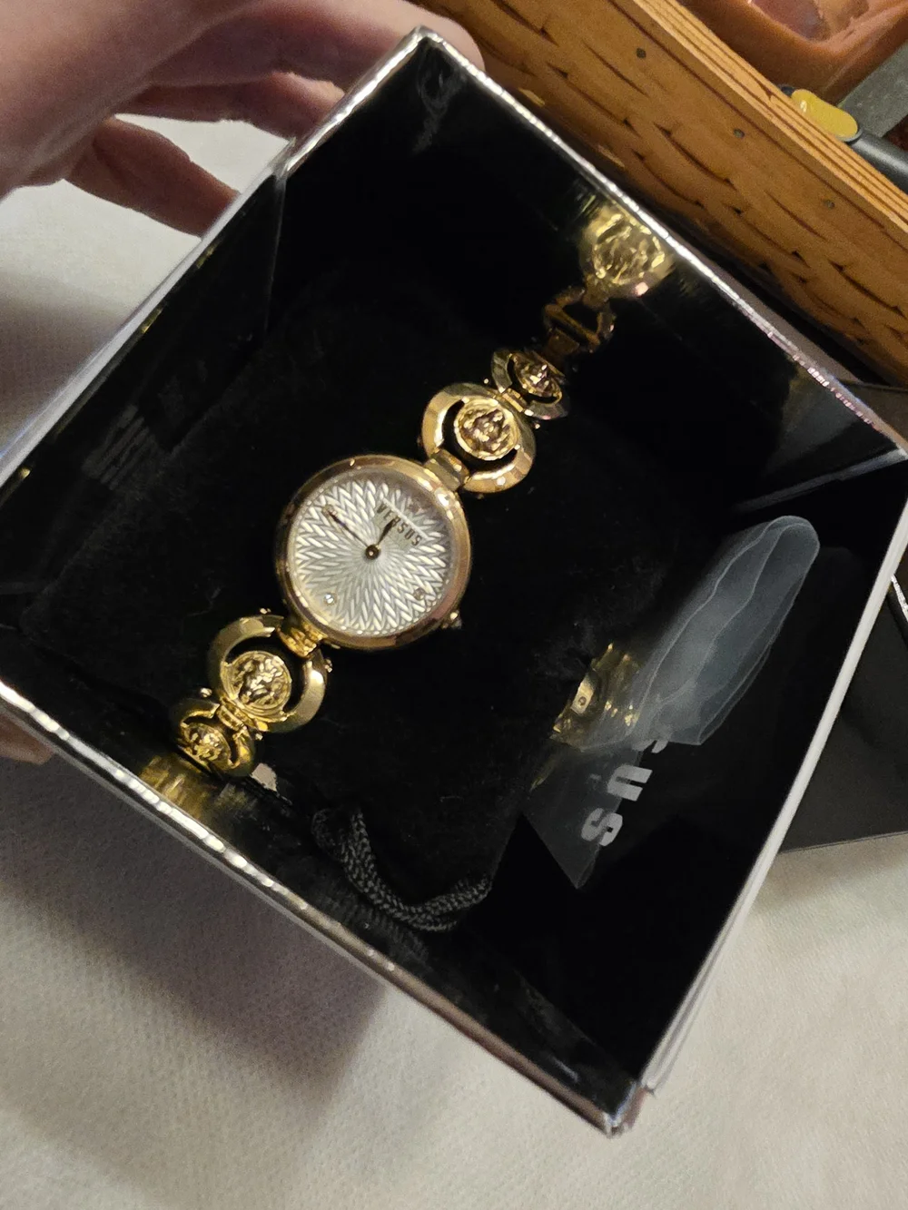 VERSACE Versus  Gold Link Bracelet Watch with White Radiant Dial